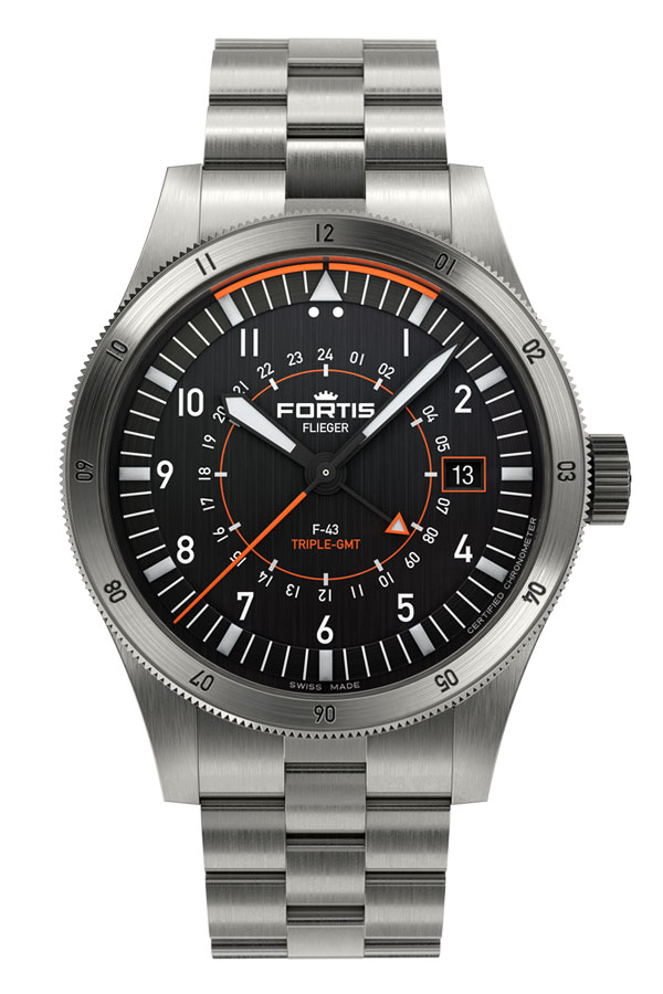 detail Fortis Flieger F-43 Triple-GMT F4260000