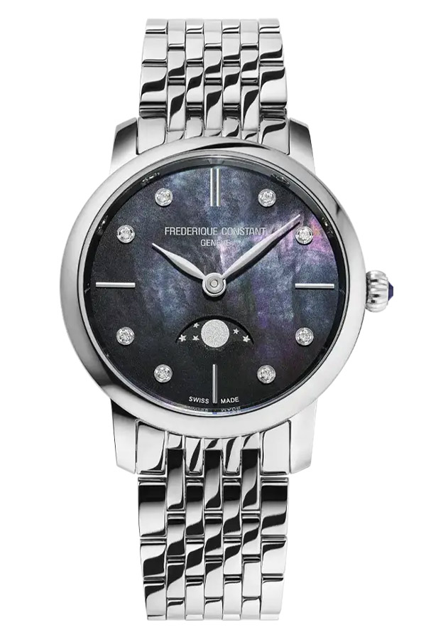 detail Frederique Constant Slimline Ladies Moonphase FC-206MPBD1S6B