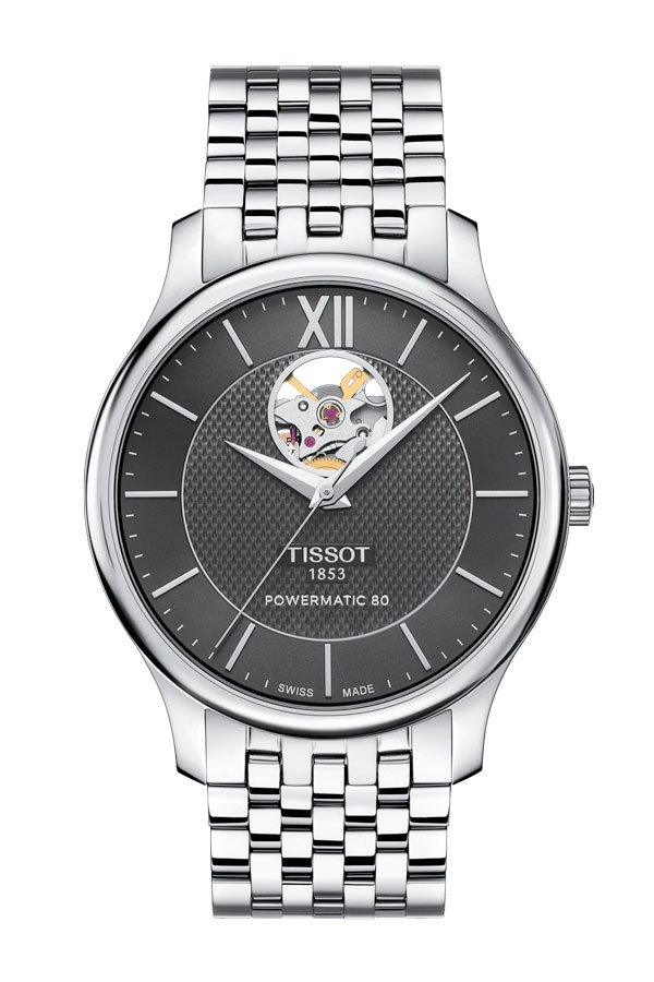 detail Tissot Tradition Powermatic 80 Open Heart T063.907.11.058.00