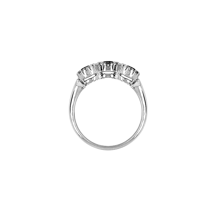 detail Zlatý Prsten s Hnědými a Bílými Diamanty