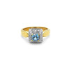 Zlatý Prsten s Akvamarínem a Diamanty