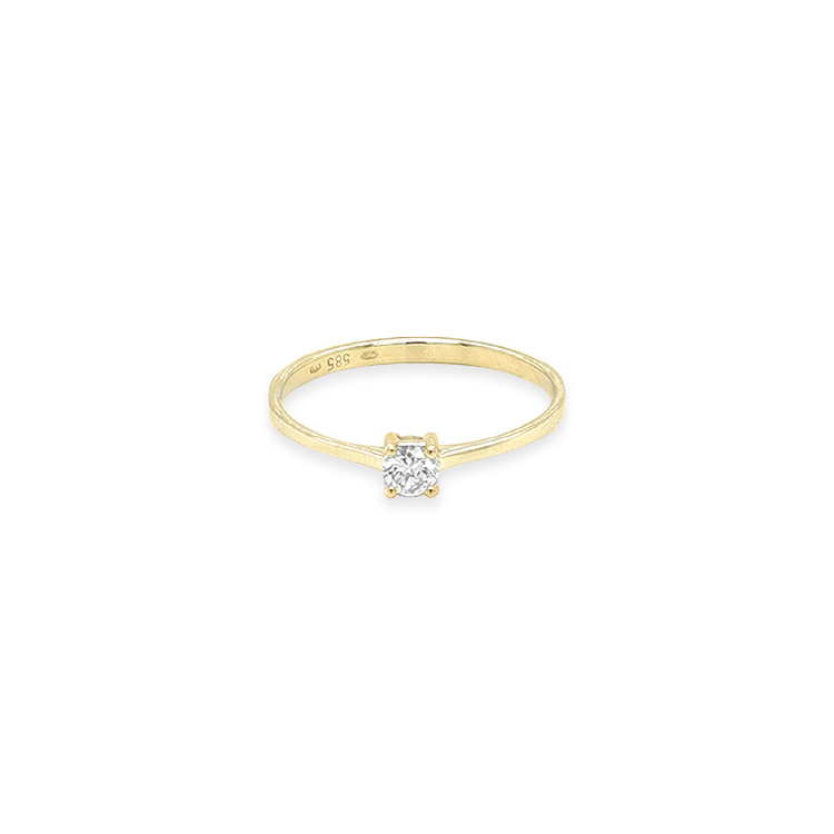 detail Zlatý Zásnubní prsten s diamantem