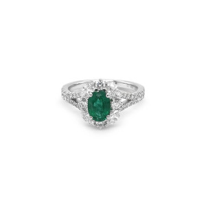 Zlatý prsten Crivelli s smaragdem a diamanty