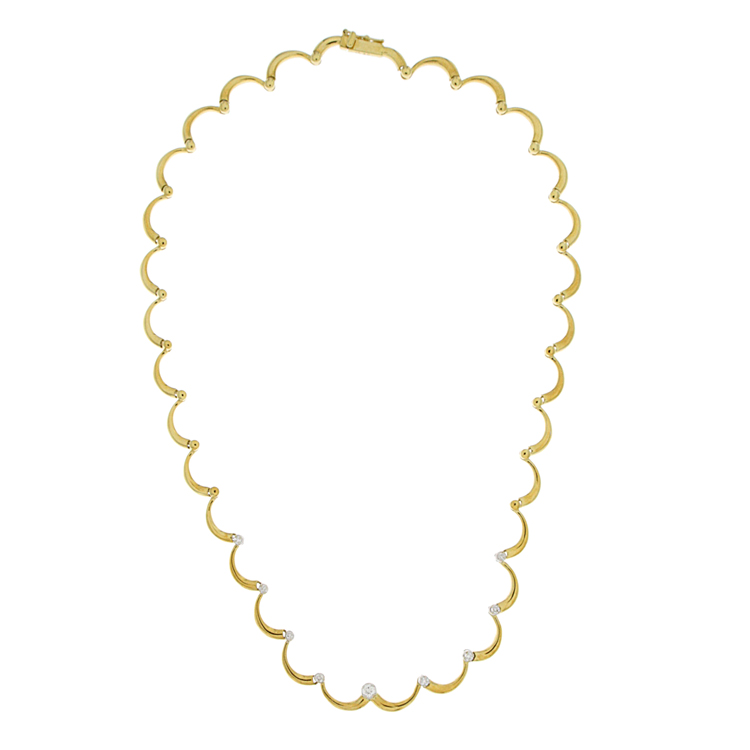 detail Zlatý Náhrdelník s Diamanty