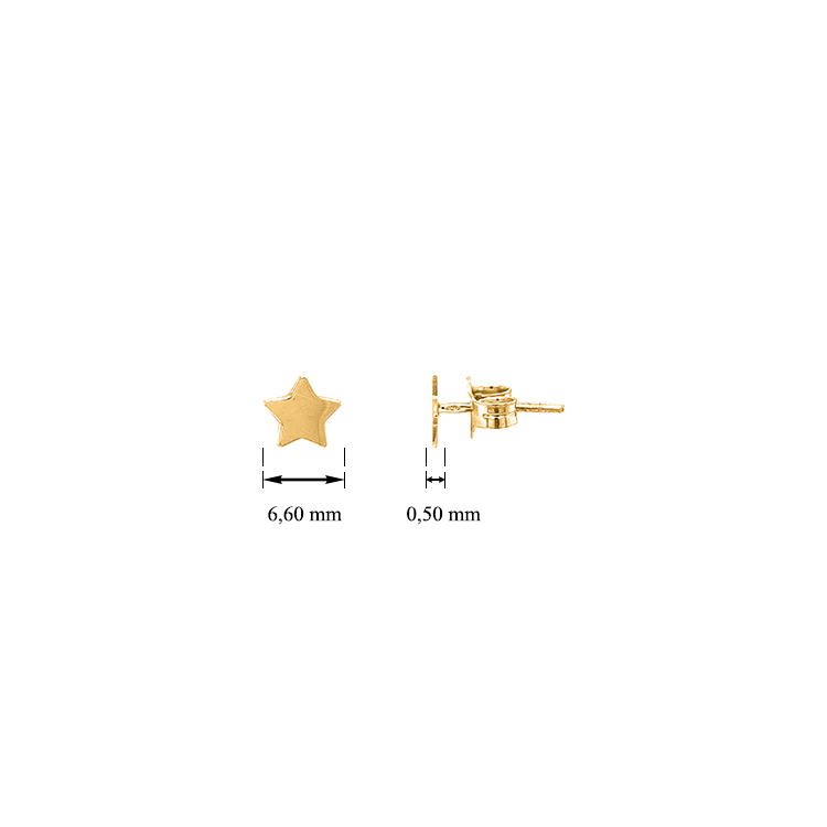 detail Zlaté peckové náušnice hvězdičky