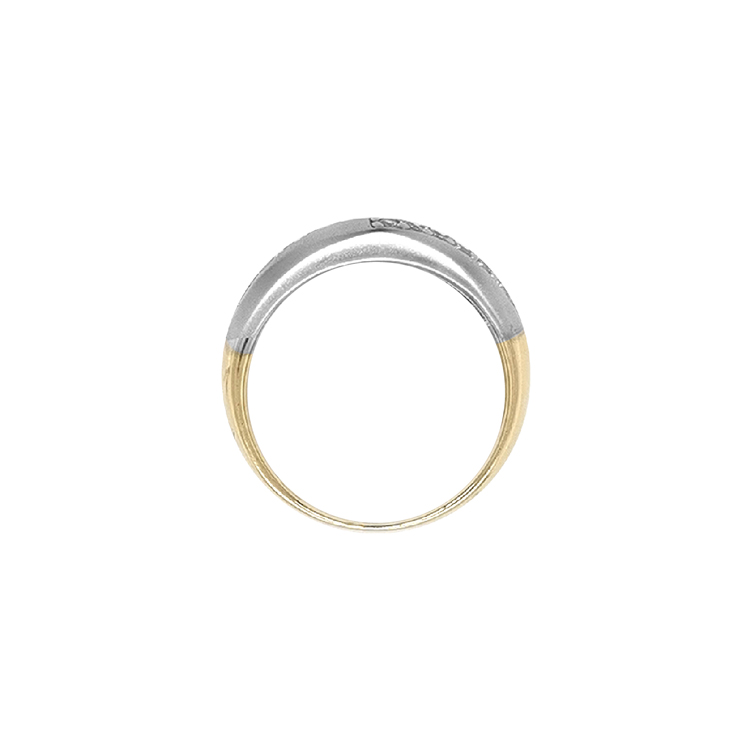 detail Zlatý Prsten se Zirkony z Kombinovaného Zlata