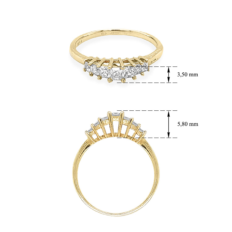detail Zlatý Prsten se Zirkony