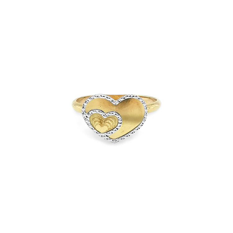 detail Zlatý Prsten ve Tvaru Srdce
