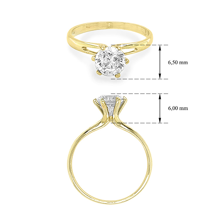 detail Zlatý Zásnubní Prsten se Zirkonem