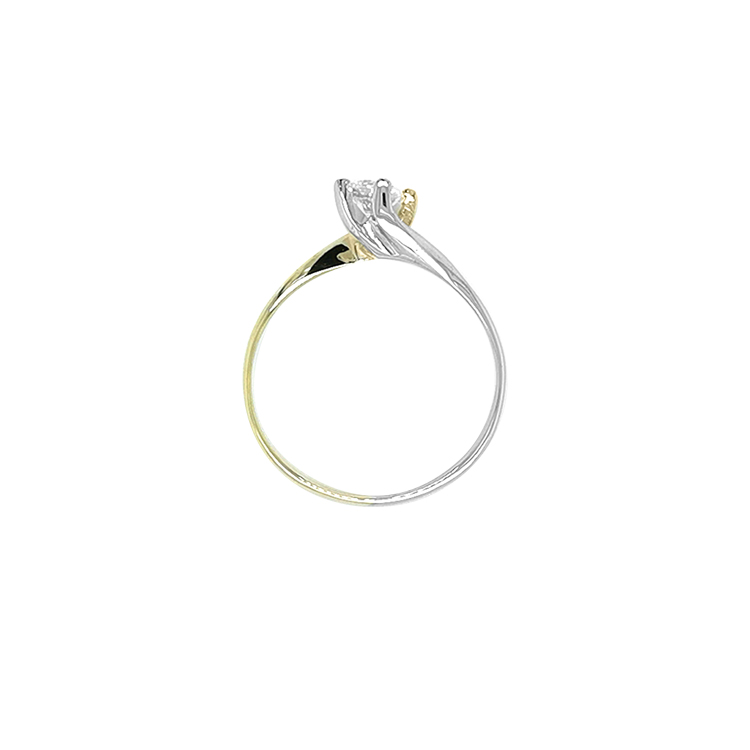 detail Zásnubní prsten se zirkonem z kombinovaného zlata