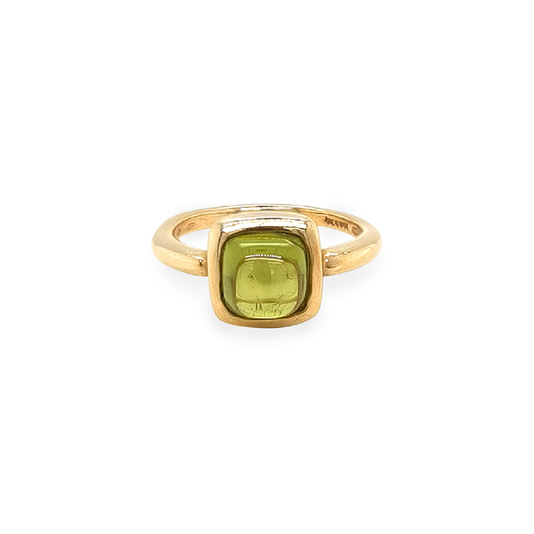 detail Zlatý Prsten se Zeleným Quartzem
