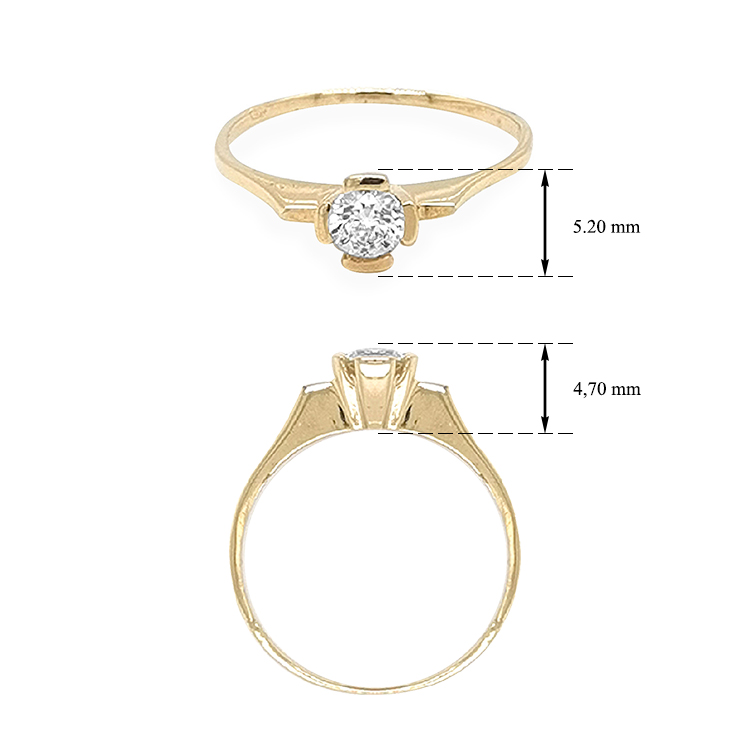 detail Zlatý Prsten se Zirkonem