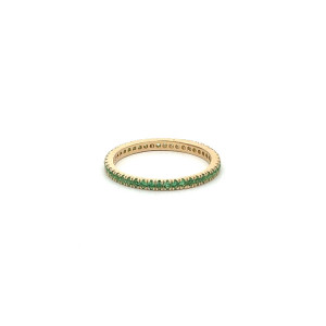 Zlatý Prsten se Zelenými Kameny Eternity