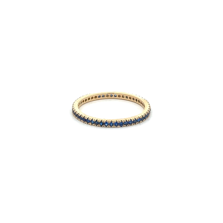 detail Zlatý Eternity Prsten s Modrými Kameny