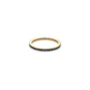 Zlatý Eternity Prsten s Modrými Kameny