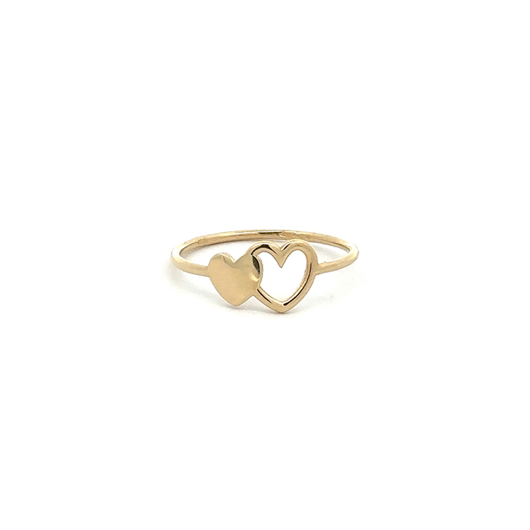 detail Zlatý Prsten Spojená Srdce
