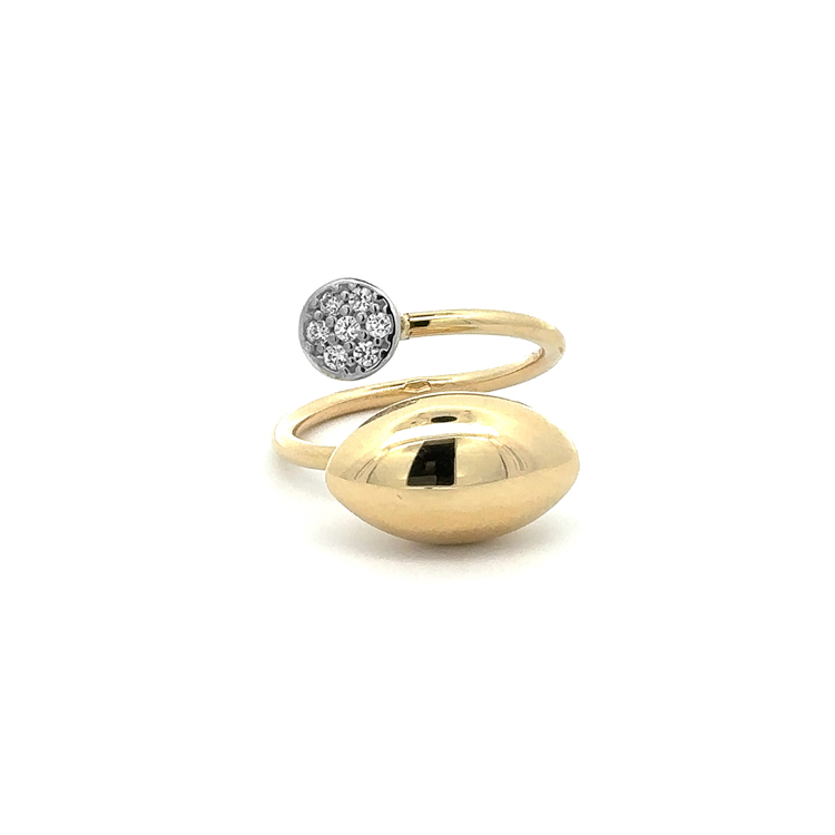 detail Zlatý Exkluzivní Prsten se Zirkony