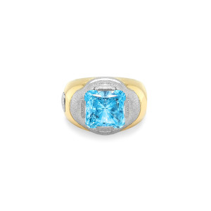 Zlatý Prsten s Modrým Kamenem