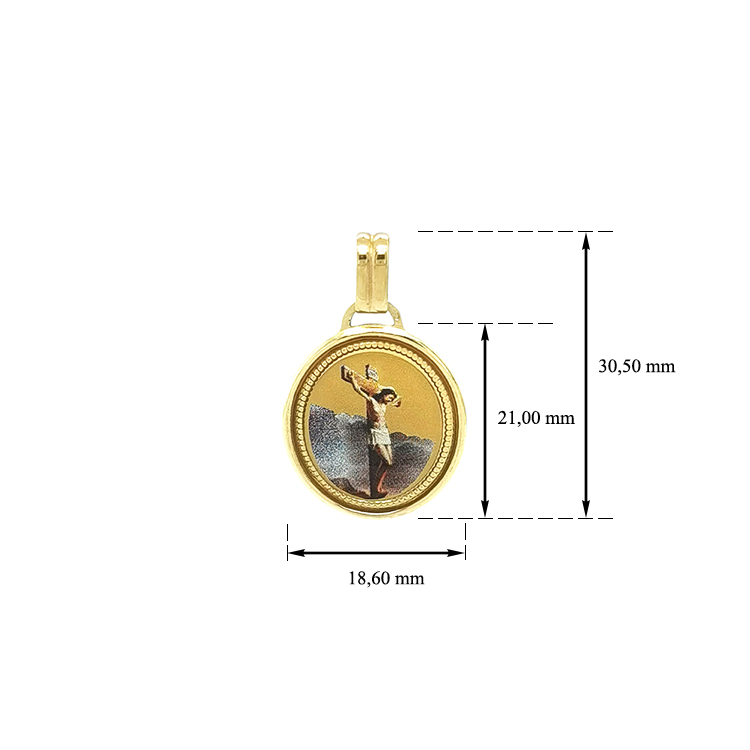 detail Zlatý medailon s Ježíšem Kristem