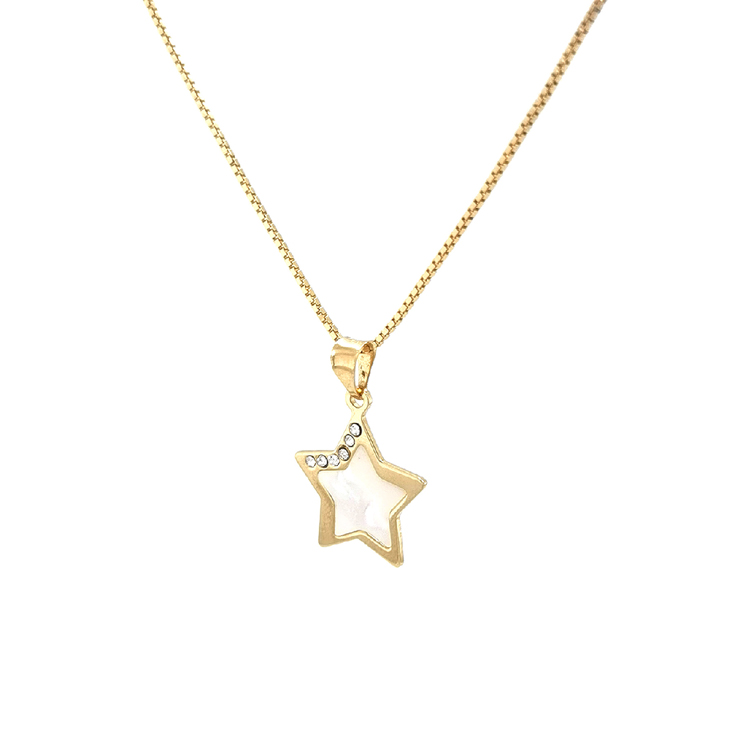 detail Zlatý Přívěsek Hvězda s Perletí