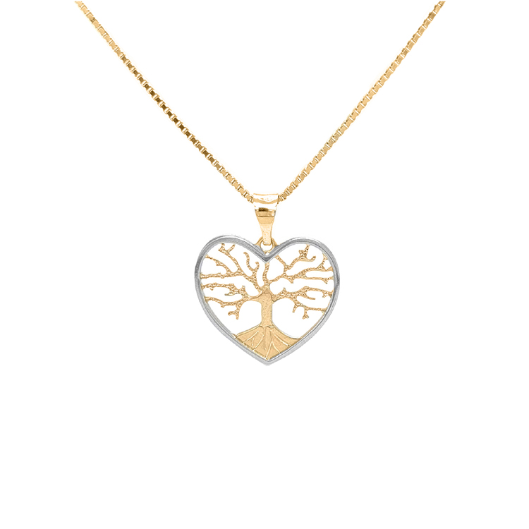 detail Zlatý Přívěsek Srdce a Strom Života