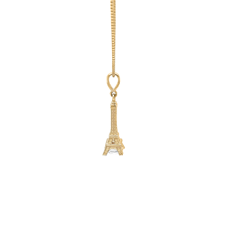 detail Zlatý Přívěsek Eiffel se Zirkonem