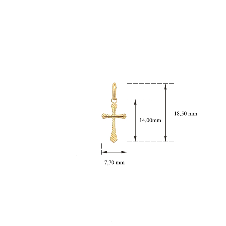 detail Zlatý Přívěsek Kříž