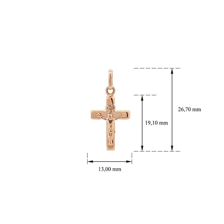 detail Zlatý Přívěsek Kříž s Ježíšem Kristem