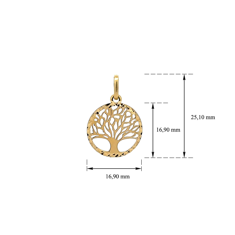 detail Zlatý Přívěsek Strom Života
