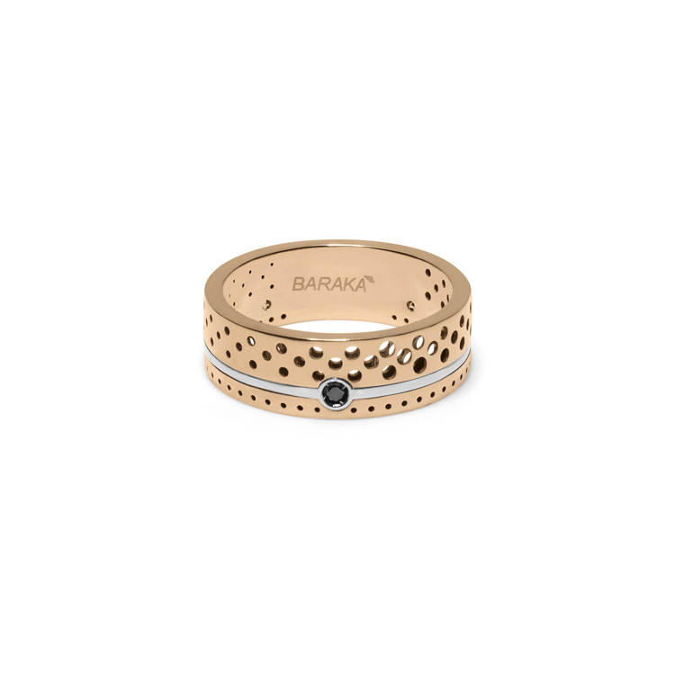 detail Zlatý prsten Baraka s černým diamantem AN3130001