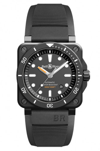 detail Bell & Ross BR03-92 Diver Black Matte BR0392-D-BL-CE/SRB