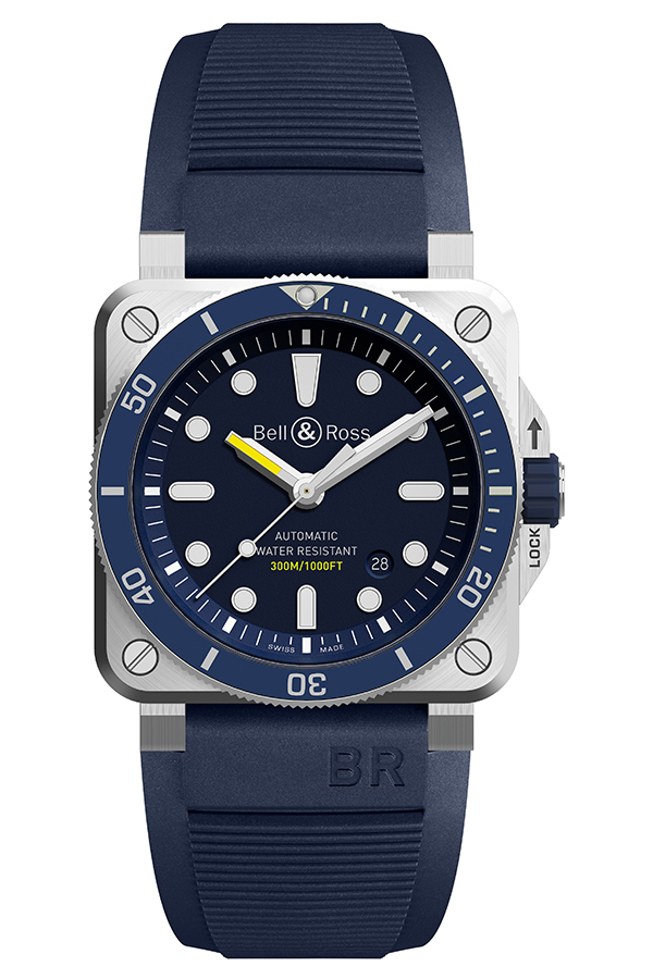 detail Bell & Ross Diver Blue BR0392-D-BU-ST/SRB
