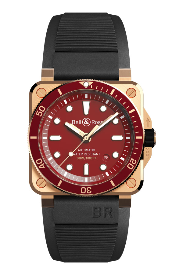detail Bell & Ross BR 03-92 Diver Red Bronze BR0392-D-R-BR/SCA