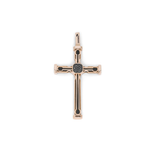 detail Zlatý přívěsek kříž s černými diamanty CR275411