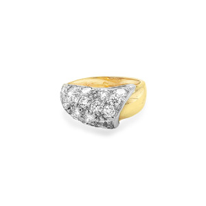 Prsten z Kombinovaného Zlata se Zirkony