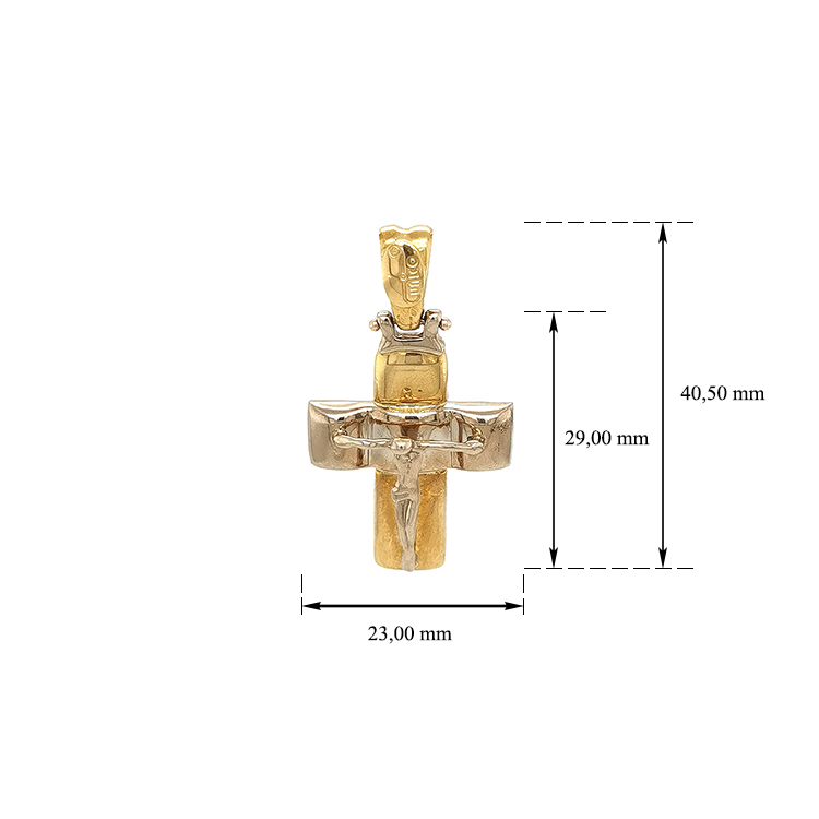 detail Zlatý Přívěsek Kříž s Ježíšem Kristem