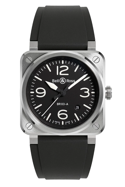 Bell & Ross New BR-03 Black Steel BR03A-BL-ST/SRB