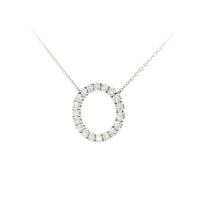 Nadčasový Náhrdelník z Bílého Zlata s Diamanty