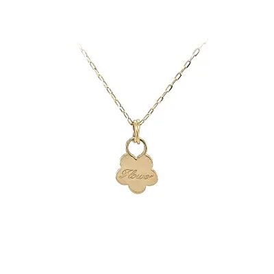 Zlatý přívěsek květina s gravírováním „Flower“