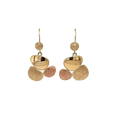 Visací náušnice z kombinovaného zlata