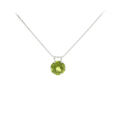 Přívěsek z bílého zlata s přírodním peridotem 2,00 ct
