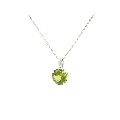 Elegantní přívěsek z 18kt bílého zlata s peridotem 1,90 ct