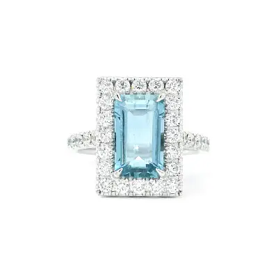 Harmonie Akvamarínu a Diamantů v Luxusním Bílém Zlatě