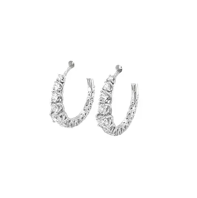 Zlaté Kruhové Náušnice s Diamanty