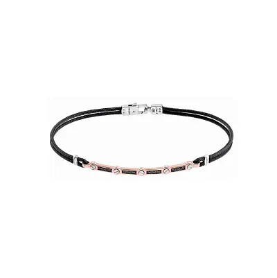 Zlatý Pánský Náramek Zancan s Černými Diamanty