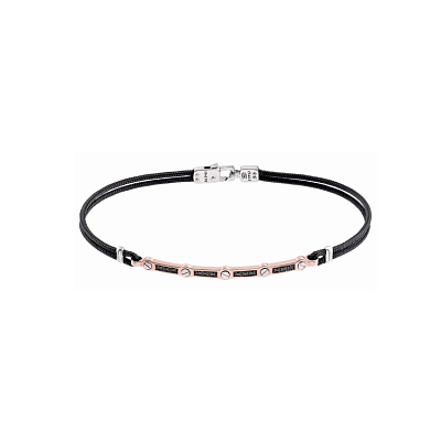 Zlatý Pánský Náramek Zancan s Černými Diamanty