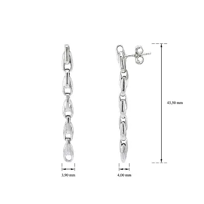 Visací Náušnice Bílé Zlato s Elegantním Řetízkovým Designem