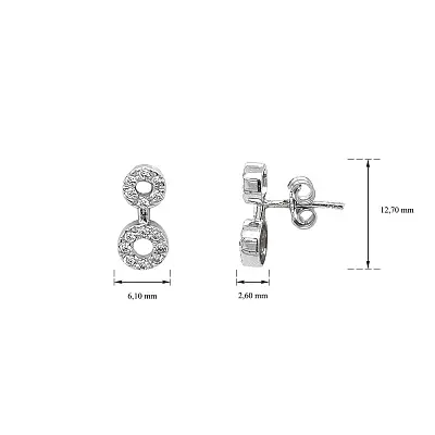 Náušnice se Zirkony z Bílého Zlata