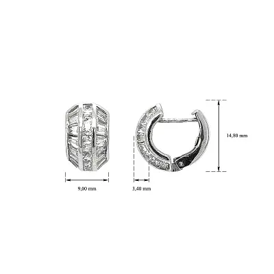 Kruhové Náušnice se Zirkony z Bílého Zlata