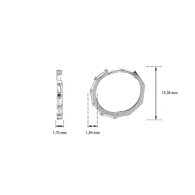 Moderní Kruhové Náušnice z Bílého Zlata se Zirkony